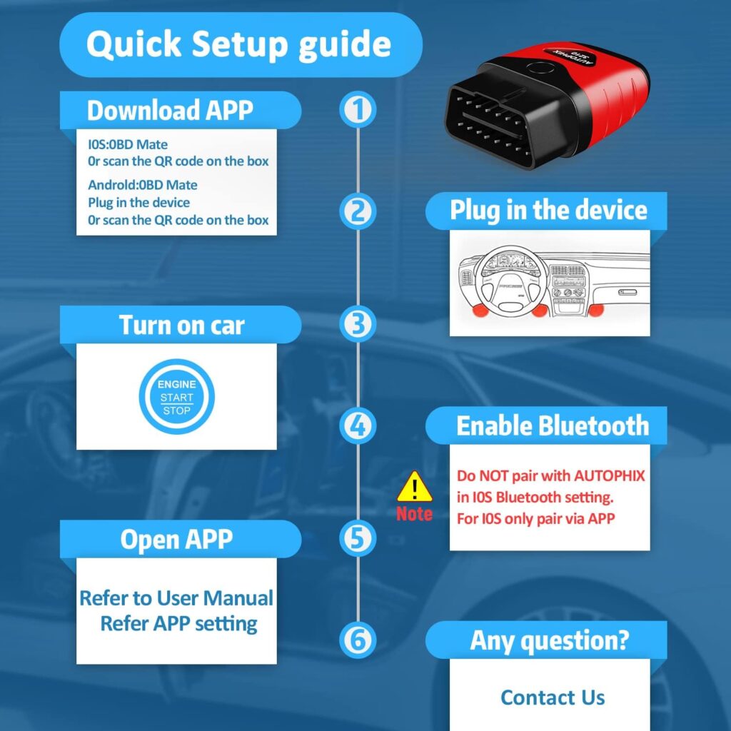 AUTOPHIX 3210 Bluetooth OBD2 Scanner Enhanced Universal Car Diagnostic Scanner for iPhone, iPad  Android, Fault Code Reader Plus Battery Tester Exclusive App for Quality-Newest Generation