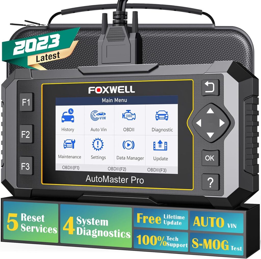 FOXWELL NT614 Elite Car Scanner, 2023 Engine Airbag Transmission ABS Scan Tool with 5 Services ABS Bleeding, SAS Calibration, EPB Throttle Oil Light Reset Tool, Live Data OBD2 Scanner Diagnostic Tool