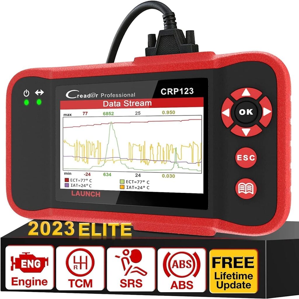 LAUNCH CRP123 Elite OBD2 Scanner-2023 Newest Model Engine/ABS/SRS/Transmission Diagnostic Scan Tool SRS Airbag Code Reader,Lifetime Free Update