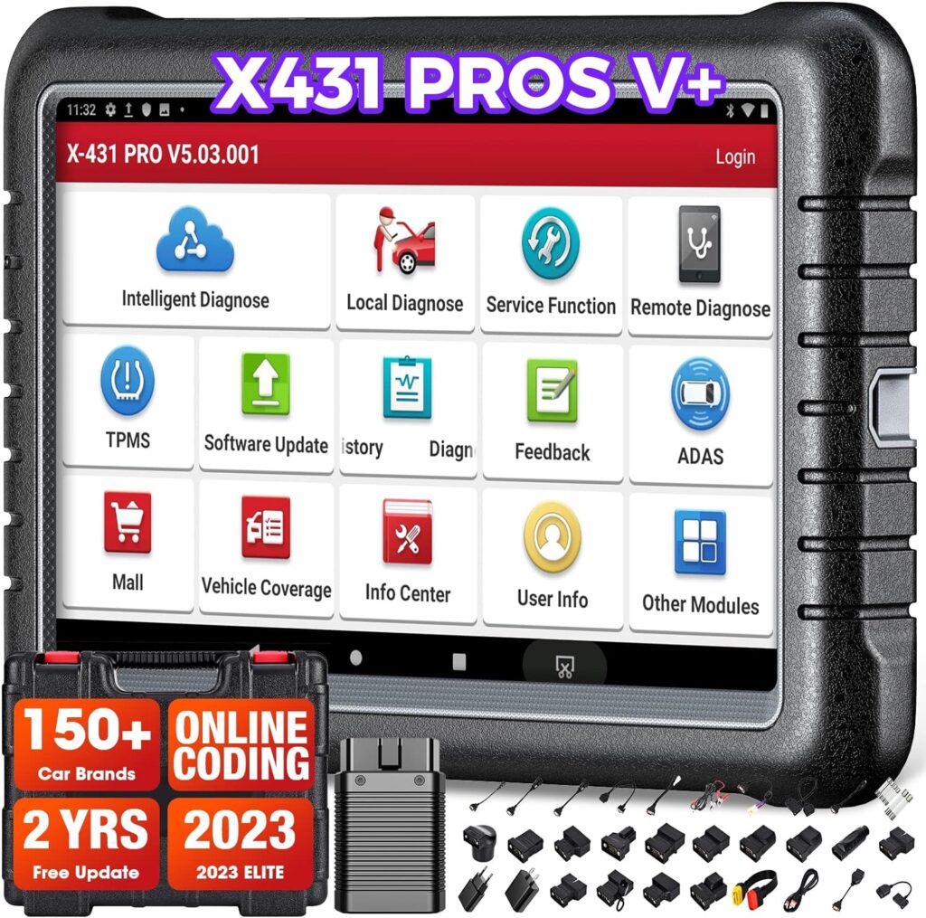 Launch X431 PROS V+ OBD2 Scanner(Same as X431 V+),Key Programmer,ECU Coding,35+ Reset Launch Scanner,AutoAuth for FCA SGW,OEM Full System Car Scanner Diagnostic for All Cars,Bidirectional Scan Tool