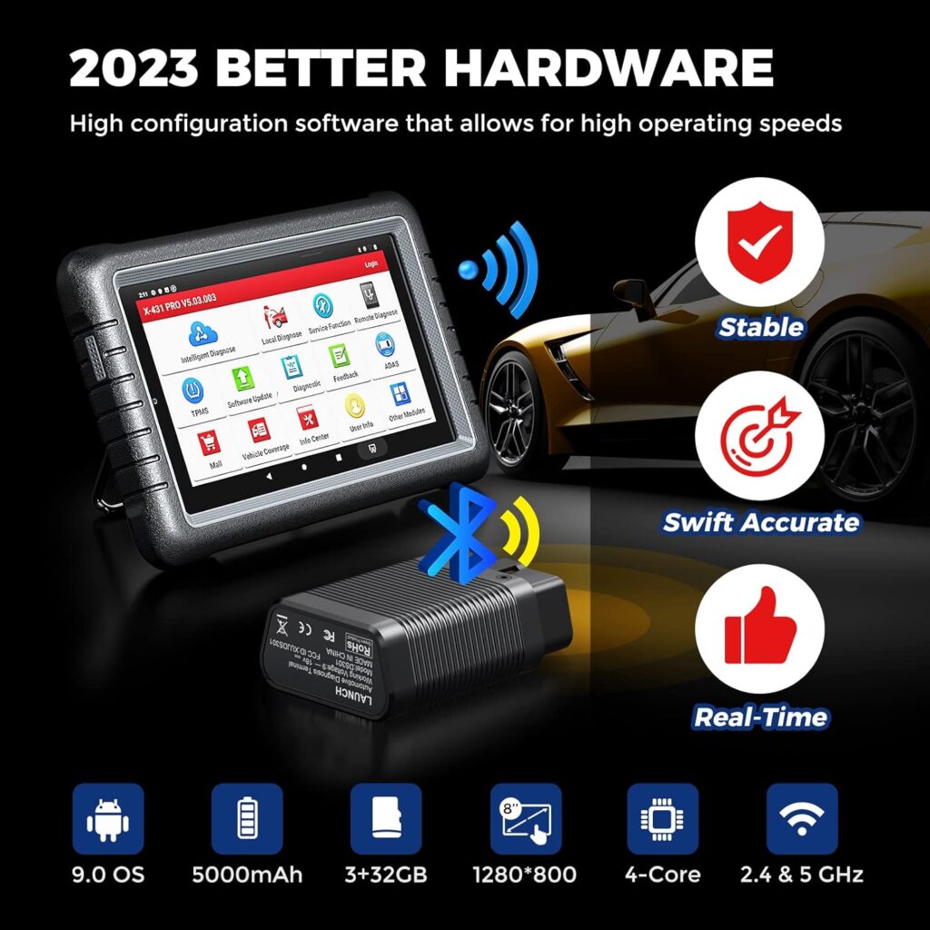 Launch X431 PROS V+ OBD2 Scanner(Same as X431 V+),Key Programmer,ECU Coding,35+ Reset Launch Scanner,AutoAuth for FCA SGW,OEM Full System Car Scanner Diagnostic for All Cars,Bidirectional Scan Tool