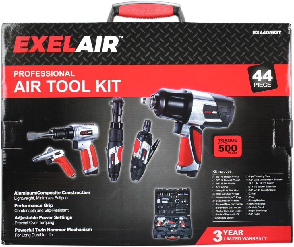 Milton EX4405KIT (44-Piece Professional Air Tool Accessory Kit) - Impact Wrench, Air Ratchet, Die Grinder, Blow Gun, Air Hammer, Dual Air Chuck, Tire Gauge, and Accessories - Amazon.com