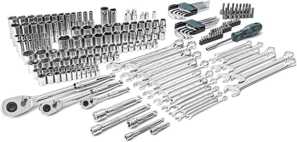 SATA 213-Piece 1/4-Inch, 3/8-Inch, 1/2-Inch Drive Three Drawer Mechanics Tool Set With 72T Ratchets and 107 Sockets- ST09512U