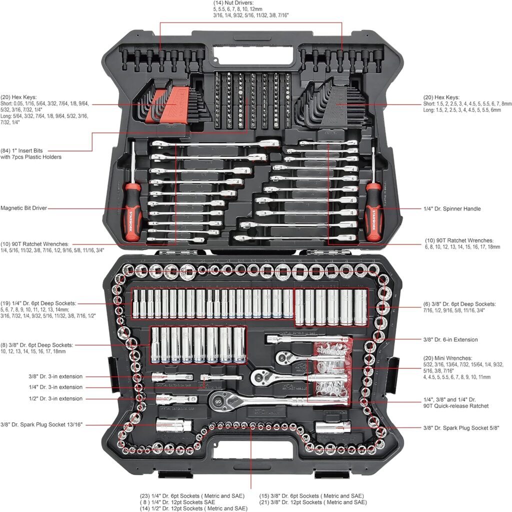 STARWORK TRUE MECHANIC™ 303-Piece Mechanics Tool Set, Professional, SAE/Metric