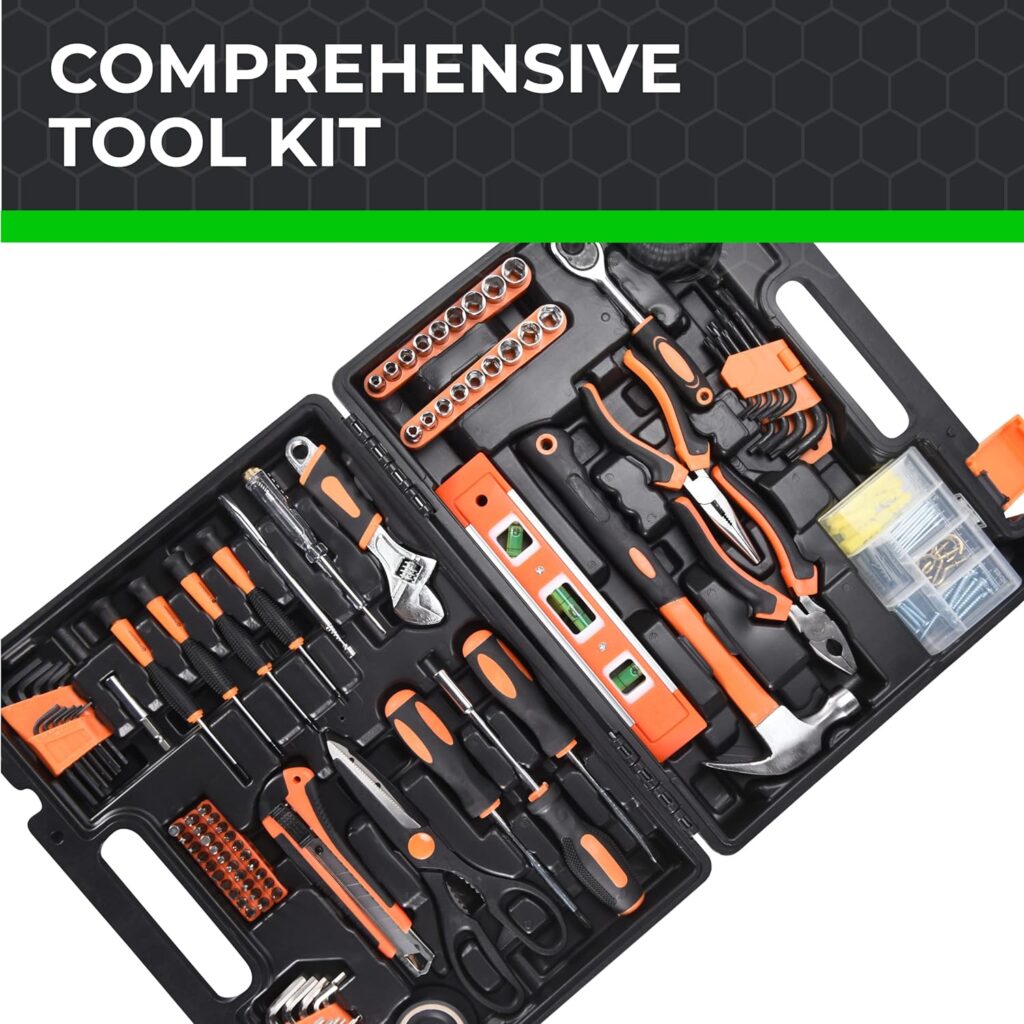 TOOLZILLA 57-Piece Home Mechanic Tool Set - Hand Tool Sets for Men - Tool Box Set - Basic Tool Kit with Storage Case for Household Repair, Home Improvement, and DIY: Tools  Home Improvement