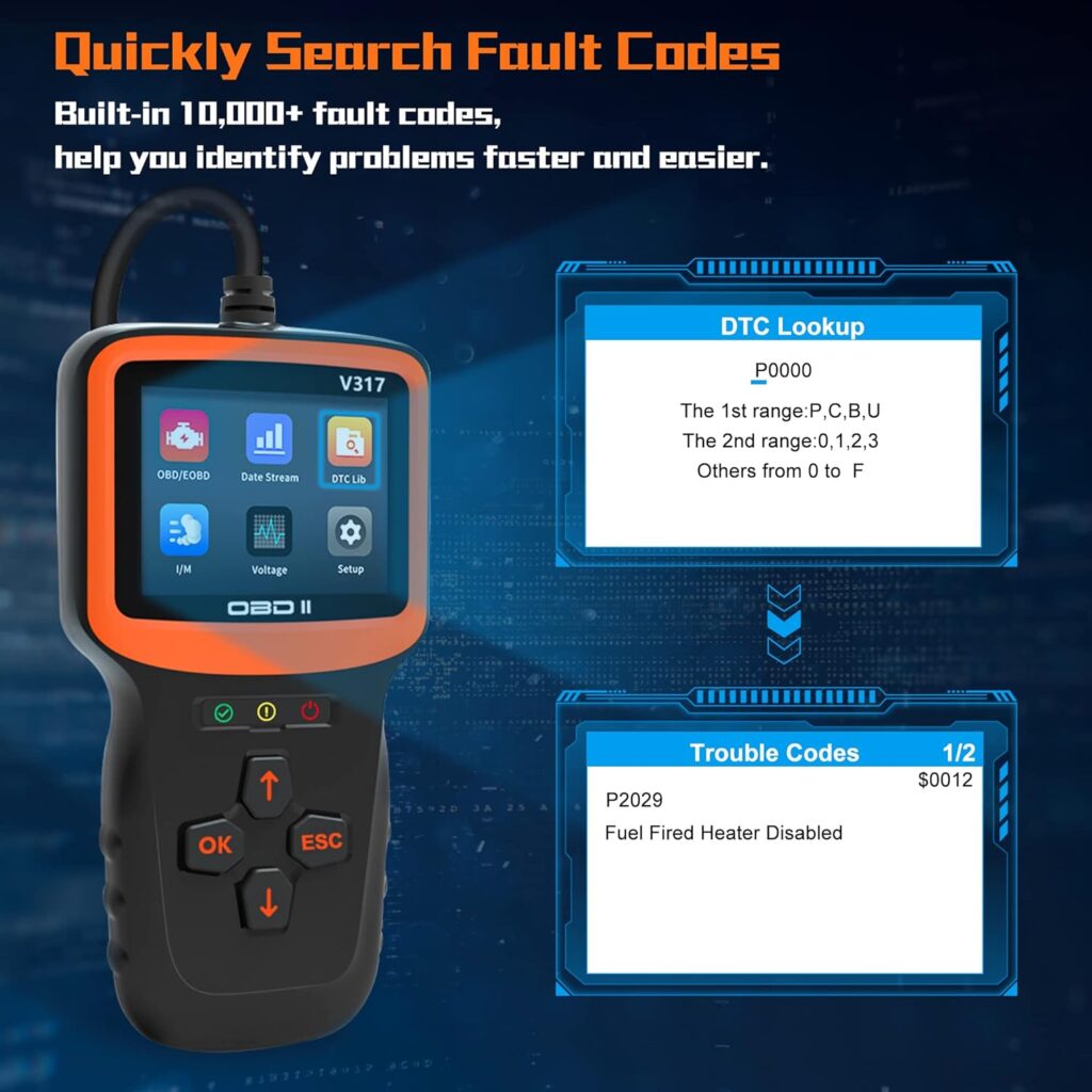 Zmoon OBD2 Scanner Diagnostic Tool, Vehicle Check Engine Code Readers with Reset  I/M Readiness  More, Car OBDII/EOBD Diagnostic Scan Tool for All Vehicles After 1996